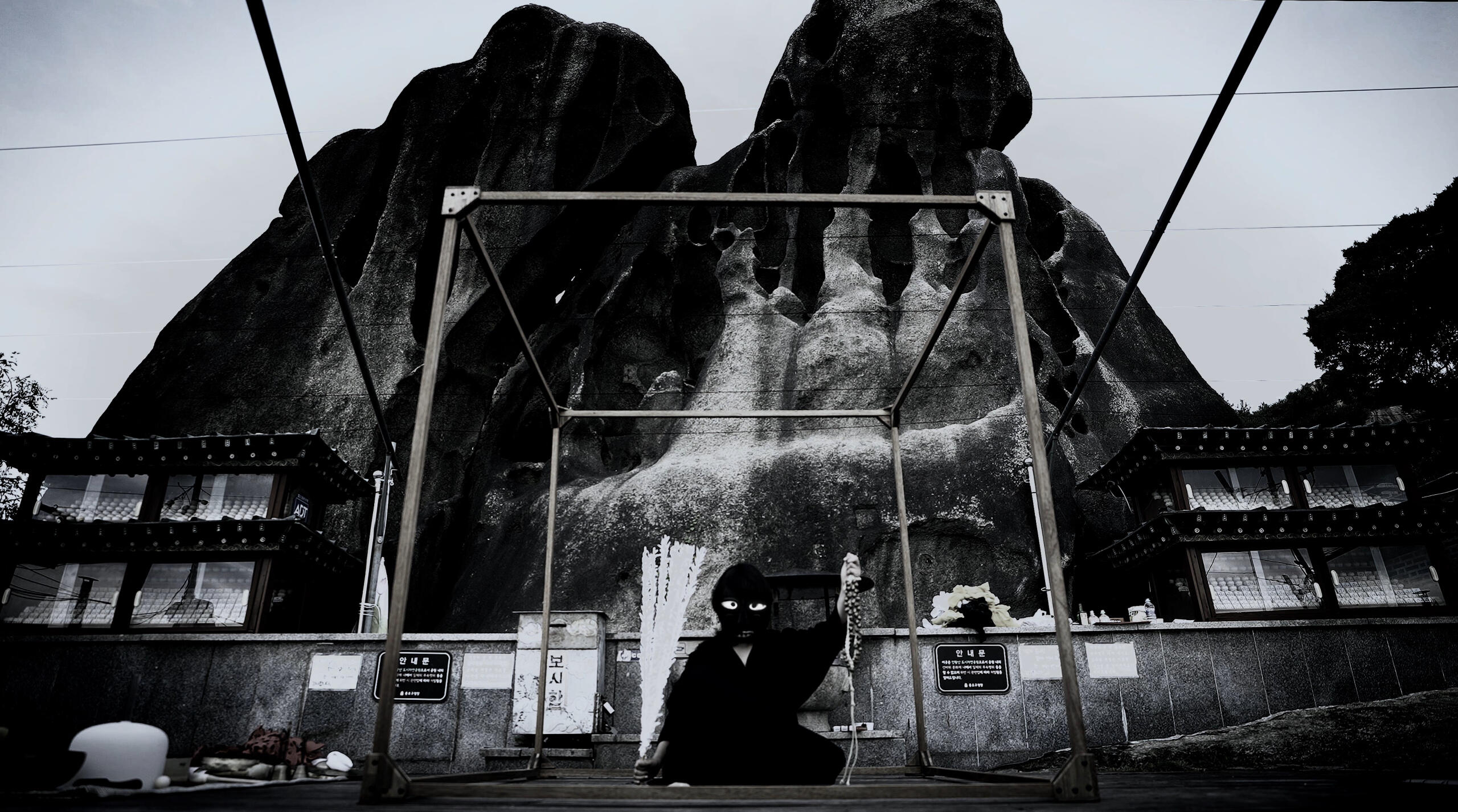 The Tutelar Guardian of Forgotten Tales Series 1 of We, We Wish (2023–2024) A 12-part ritual video series filmed at dawn, featuring unfinished traditional masks by Korean artisan Lee Doyeol. → The mask is worn. The ritual begins.